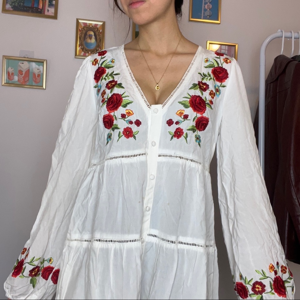 FOREVER21 Floral Button-down Dress